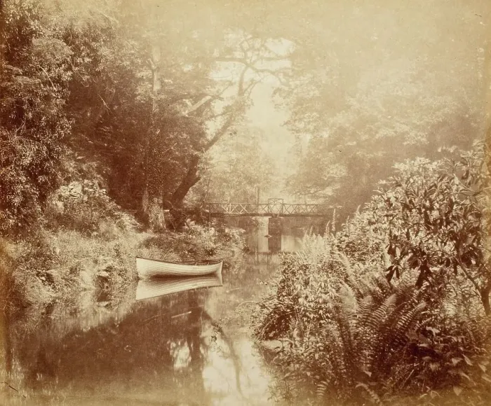 Framed Print : Boat, Bridge & River, Printed c.1855. Creator: John Dillwyn Llewelyn. Boat, Bridge & River, Printed c.1855. Creator: John Dillwyn Llewelyn Framed Print : Boat, Bridge & River, Printed c.1855. Creator: John Dillwyn Llewelyn. Boat, Bridge & River, Printed c.1855. Creator: John Dillwyn Llewelyn