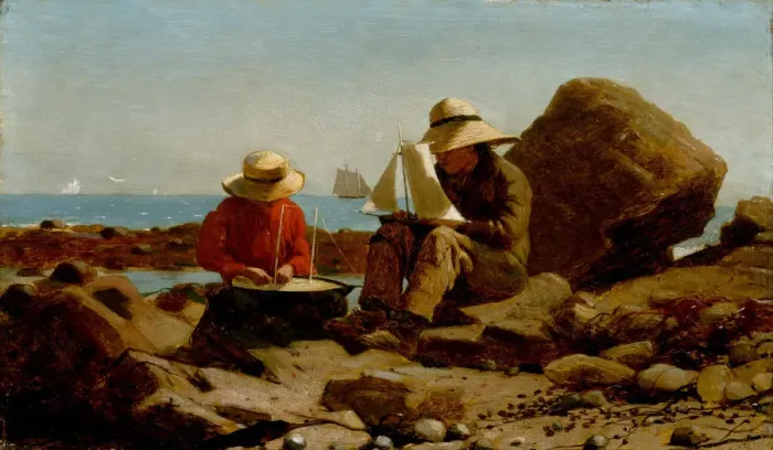 Framed Print : The Boat Builders, 1873. Artist: Homer, Winslow (1836-1910) Framed Print : The Boat Builders, 1873. Artist: Homer, Winslow (1836-1910)