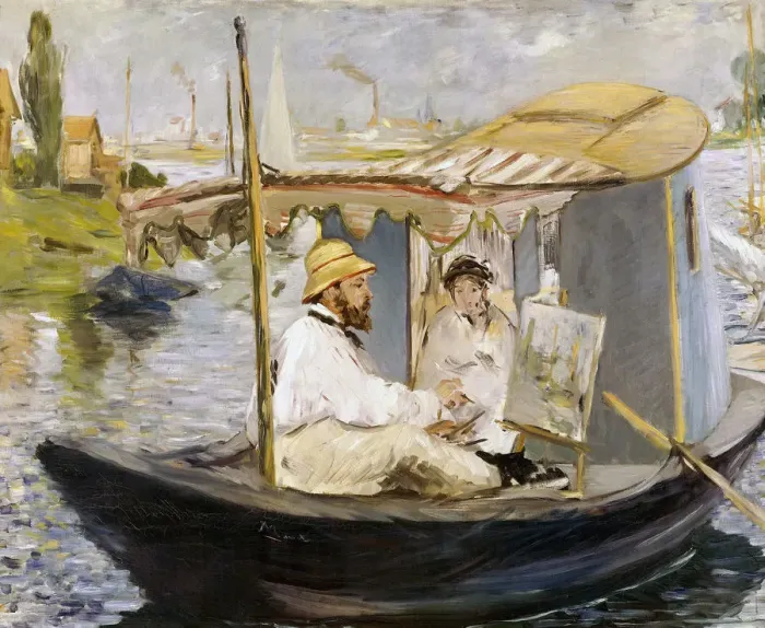 Framed Print : The Boat (Claude Monet in Argenteuil), 1874. Artist: Manet, Edouard (1832-1883) Framed Print : The Boat (Claude Monet in Argenteuil), 1874. Artist: Manet, Edouard (1832-1883)