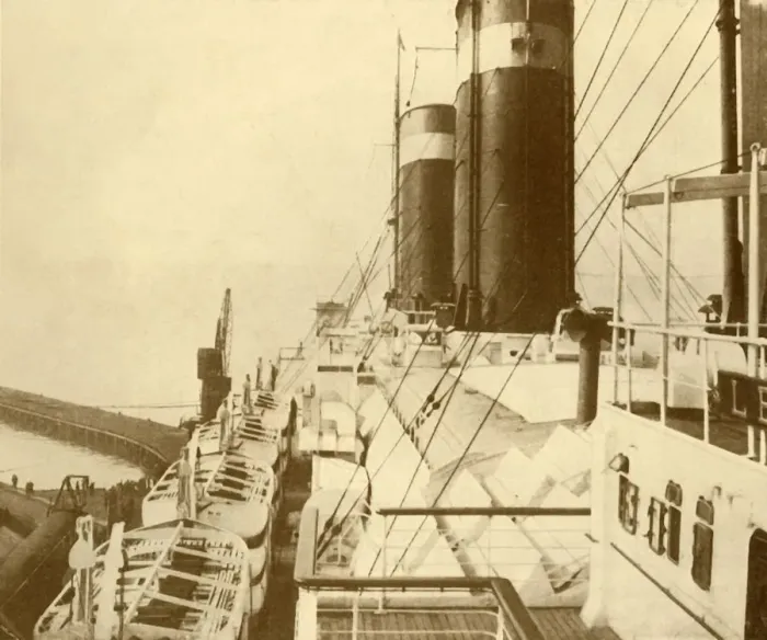 Framed Print : Boat Deck of the Leviathan. c1930. Creator: Unknown Framed Print : Boat Deck of the Leviathan. c1930. Creator: Unknown