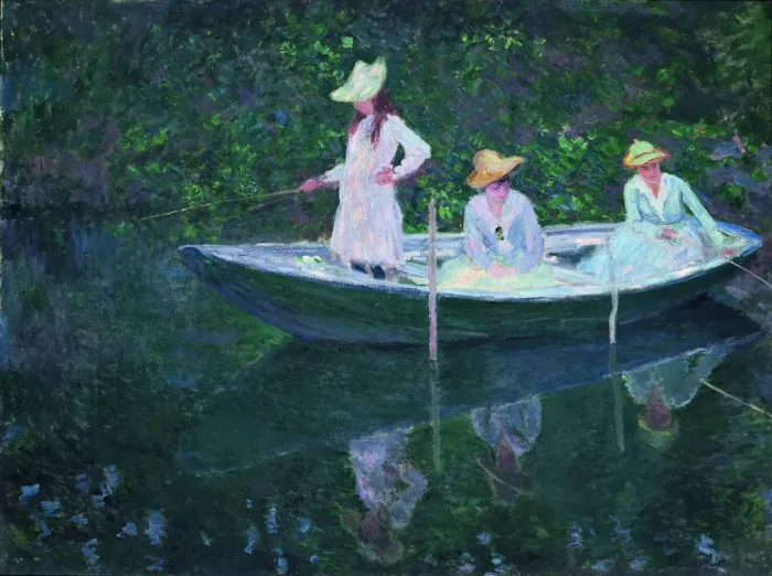 Framed Print : The Boat at Giverny (En norvegienne). Artist: Monet, Claude (1840-1926) Framed Print : The Boat at Giverny (En norvegienne). Artist: Monet, Claude (1840-1926)