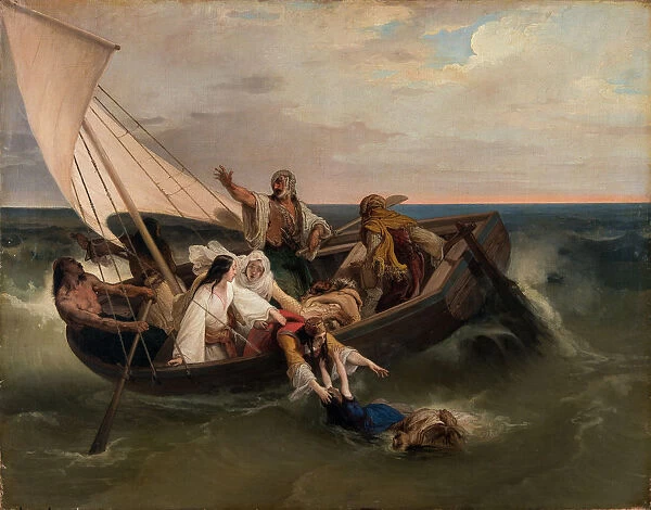 Boat with Greek Fugitives, 1834. Creator: Hayez, Francesco (1791-1882)