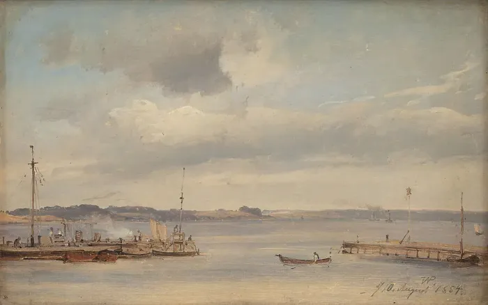 Framed Print : A Boat Harbour, Humlebæk, Zealand, 1854. Creator: Wilhelm Peter Carl Petersen Framed Print : A Boat Harbour, Humlebæk, Zealand, 1854. Creator: Wilhelm Peter Carl Petersen