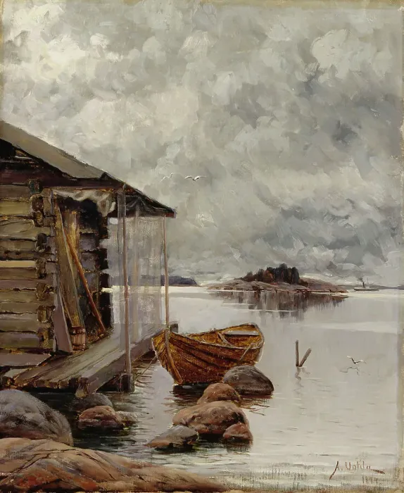 Framed Print : Boat House, 1884. Creator: Aukusti Uotila Framed Print : Boat House, 1884. Creator: Aukusti Uotila