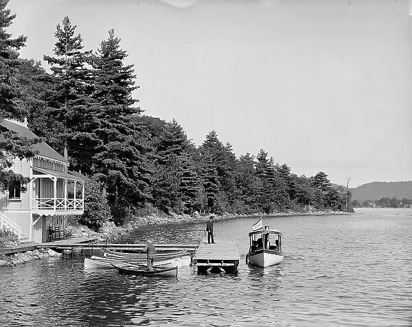 Boat house at Rogers Rock, Lake George, N.Y. between 1900 and 1910. Creator: William H. Jackson