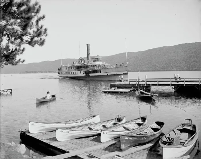 Framed Print : Boat house at Roger's Slide, Lake George, N.Y. between 1900 and 1910. Creator: William H. Jackson Framed Print : Boat house at Roger's Slide, Lake George, N.Y. between 1900 and 1910. Creator: William H. Jackson
