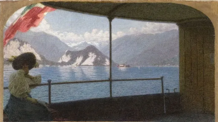 Framed Print : A Boat on Lake Maggiore, 1915 Framed Print : A Boat on Lake Maggiore, 1915
