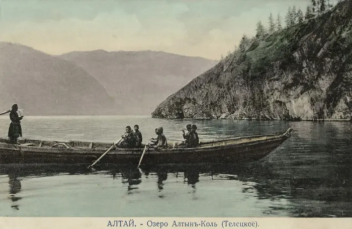 Framed Print : Boat on Lake Teletskoye, 1911-1913. Creator: Sergei Ivanovich Borisov Framed Print : Boat on Lake Teletskoye, 1911-1913. Creator: Sergei Ivanovich Borisov
