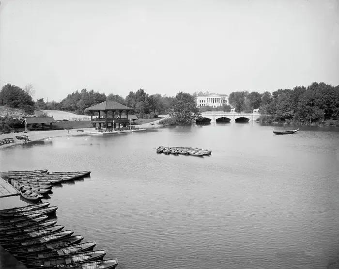 Framed Print : Boat landing, the park, Buffalo, N.Y. between 1900 and 1906. Creator: Unknown Framed Print : Boat landing, the park, Buffalo, N.Y. between 1900 and 1906. Creator: Unknown