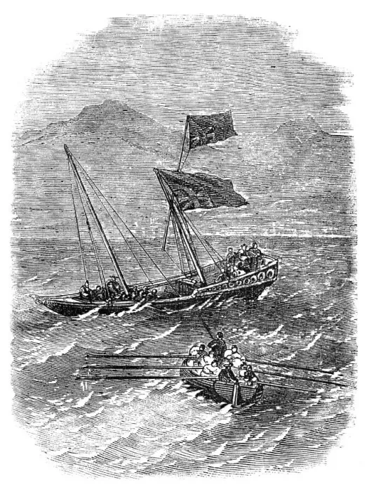 Framed Print : Boat from the Madras Steamer picking up an Arab Budgerow in the Red Sea, with Capt Gough... 1857. Creator: Unknown. Boat from the Madras Steamer picking up an Arab Budgerow in the Red Sea, with Capt Gough... 1857. Creator: Unknown Framed Print : Boat from the Madras Steamer picking up an Arab Budgerow in the Red Sea, with Capt Gough... 1857. Creator: Unknown. Boat from the Madras Steamer picking up an Arab Budgerow in the Red Sea, with Capt Gough... 1857. Creator: Unknown