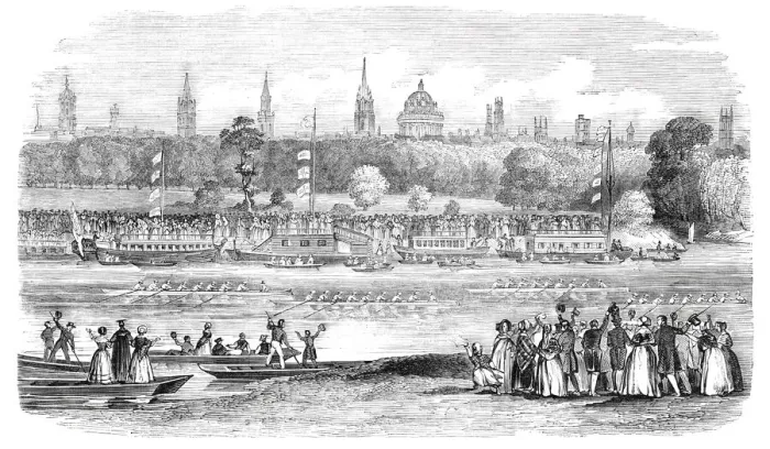 Framed Print : The Boat Race, 1844. Creator: Unknown Framed Print : The Boat Race, 1844. Creator: Unknown
