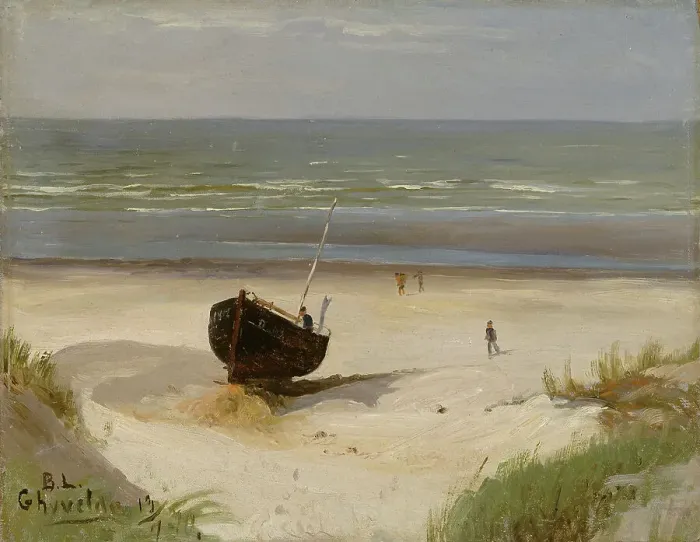 Framed Print : Boat on the Shore, 1870. Creator: Berndt Lindholm Framed Print : Boat on the Shore, 1870. Creator: Berndt Lindholm