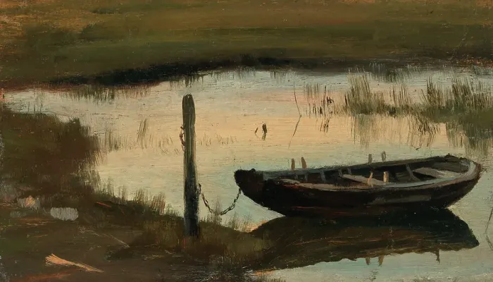 Framed Print : Boat by the Shore, 1888. Creator: Torsten Wasastjerna Framed Print : Boat by the Shore, 1888. Creator: Torsten Wasastjerna