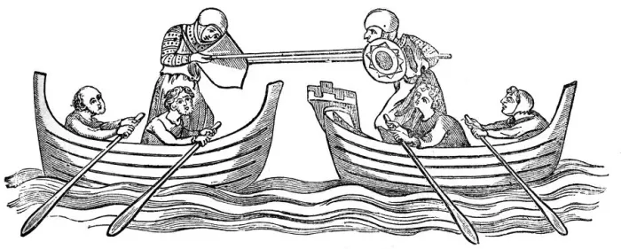 Framed Print : Boat Tilting, 14th century, (1833) Framed Print : Boat Tilting, 14th century, (1833)