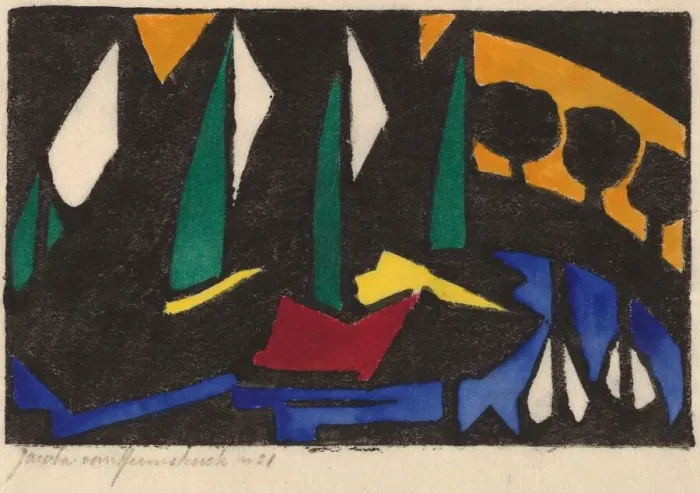 Framed Print : Boat and Trees, 1914. Creator: Jacoba van Heemskerck van Beest