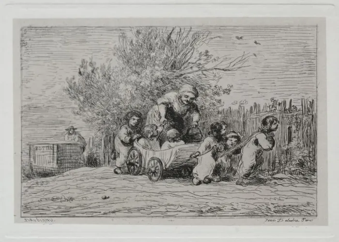 Framed Print : The Boat Trip: Heritage of the Cart (The Children with the Cart), 1861 Framed Print : The Boat Trip: Heritage of the Cart (The Children with the Cart), 1861