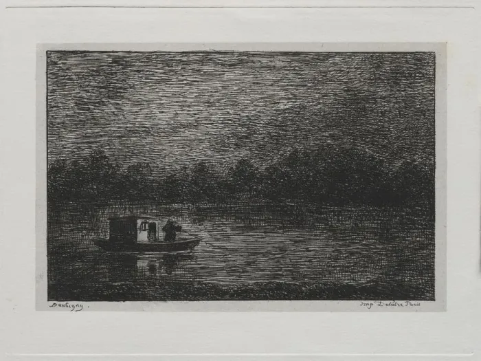 Framed Print : The Boat Trip: Night Voyage or Net Fishing (second version), 1861 Framed Print : The Boat Trip: Night Voyage or Net Fishing (second version), 1861