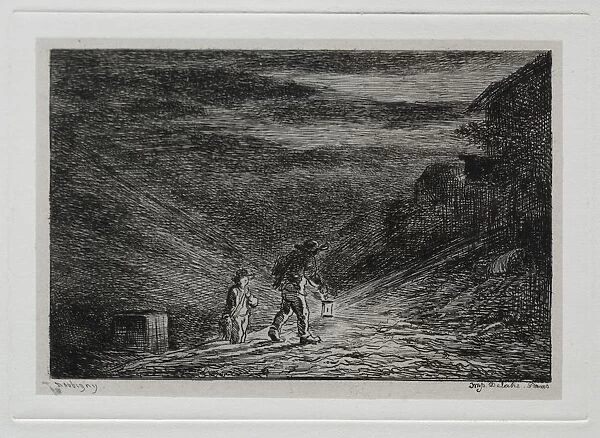 The Boat Trip: The Search for an Inn, 1861. Creator: Charles Francois Daubigny (French