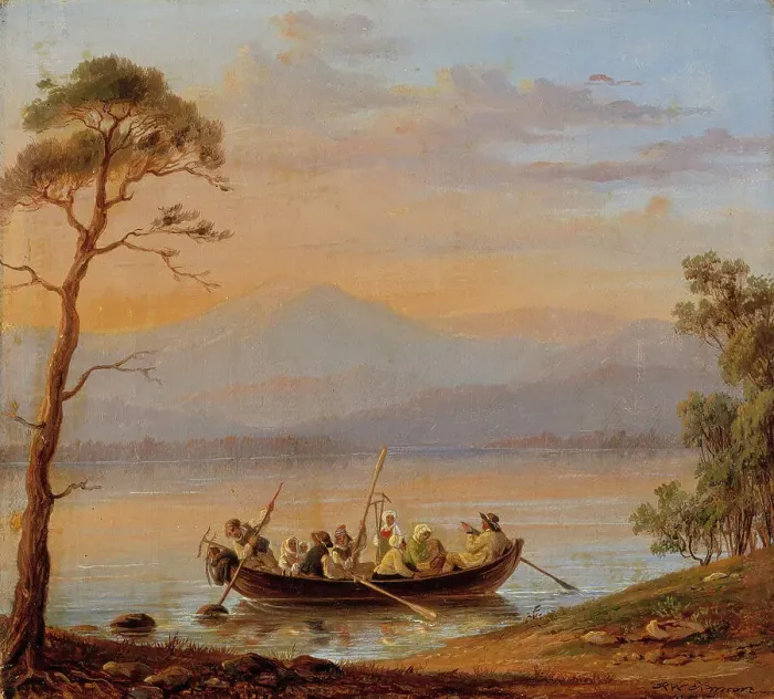 Framed Print : Boat Trip in Sweden, 1855. Creator: Robert Wilhelm Ekman Framed Print : Boat Trip in Sweden, 1855. Creator: Robert Wilhelm Ekman