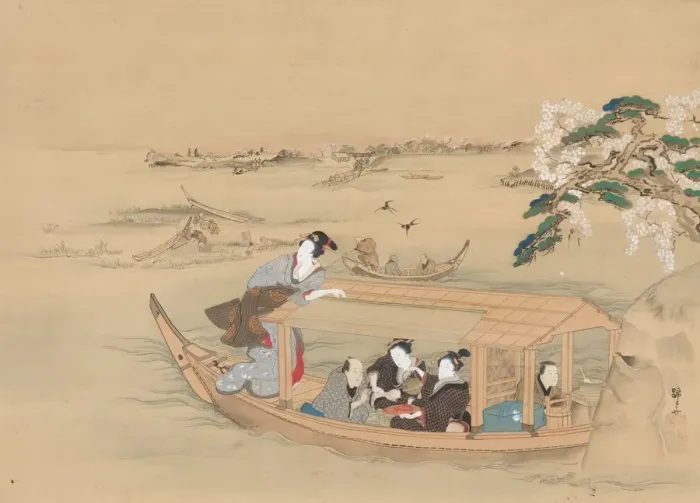 Framed Print : Boat to the Yoshiwara, 1800s. Creator: Teisai Hokuba (Japanese, 1771-1844) Framed Print : Boat to the Yoshiwara, 1800s. Creator: Teisai Hokuba (Japanese, 1771-1844)