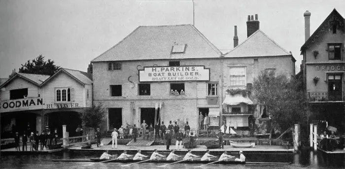 Framed Print : The Boathouse Before Reconstruction, 1882, 1935. Artists: Mr Mundy, Hills and Saunders Framed Print : The Boathouse Before Reconstruction, 1882, 1935. Artists: Mr Mundy, Hills and Saunders
