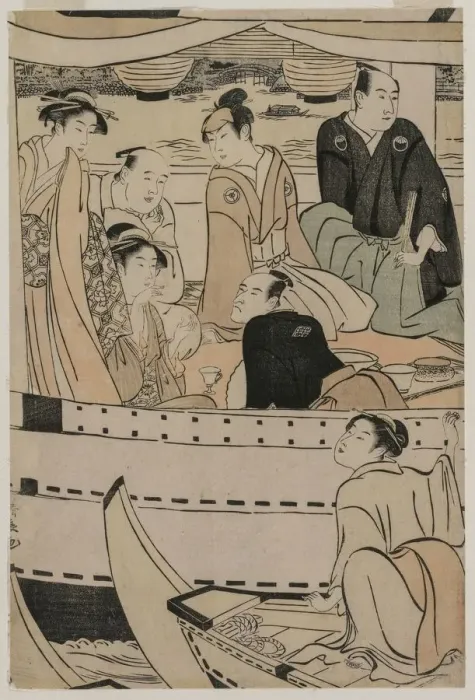 Framed Print : Boating Party on the Sumida River, 1789. Creator: Torii Kiyonaga (Japanese, 1752-1815) Framed Print : Boating Party on the Sumida River, 1789. Creator: Torii Kiyonaga (Japanese, 1752-1815)