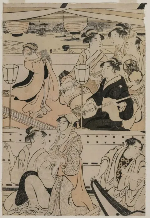 Framed Print : Boating Party on the Sumida River, 1789. Creator: Torii Kiyonaga (Japanese, 1752-1815) Framed Print : Boating Party on the Sumida River, 1789. Creator: Torii Kiyonaga (Japanese, 1752-1815)