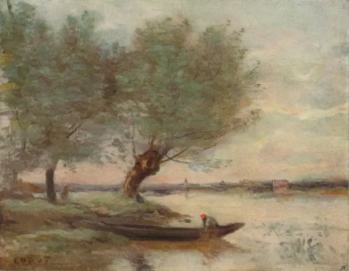 Framed Print : The Boatman, 1806-1875, (1906-7). Artist: Jean-Baptiste-Camille Corot Framed Print : The Boatman, 1806-1875, (1906-7). Artist: Jean-Baptiste-Camille Corot