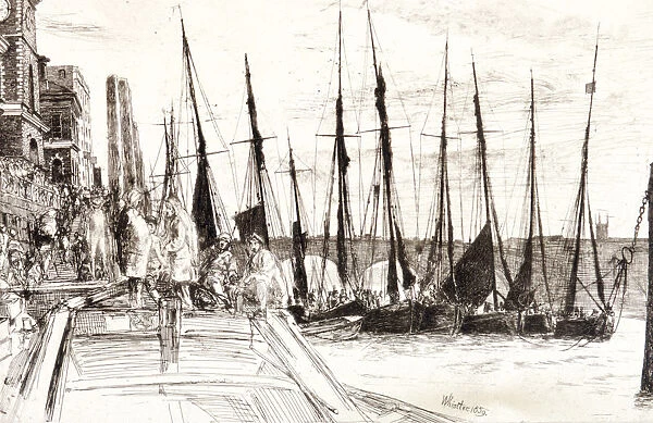 Boats alongside Billingsgate, London, 1859. Artist: James Abbott McNeill Whistler