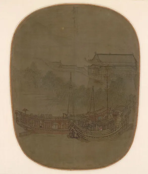 Framed Print : Boats at Anchor, 1150 - 1200. Creator: Unknown Framed Print : Boats at Anchor, 1150 - 1200. Creator: Unknown
