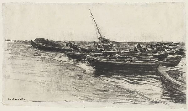 Boats on the Beach, c. 1874  /  81. Creator: Leon Augustin Lhermitte (French, 1844-1925)