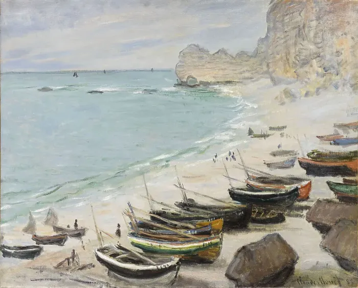 Framed Print : Boats on the beach of Étretat, 1883. Creator: Monet; Claude (1840-1926) Framed Print : Boats on the beach of Étretat, 1883. Creator: Monet; Claude (1840-1926)
