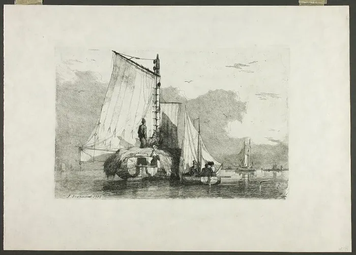 Framed Print : Boats Braydon, 1825. Creator: Joseph Stannard Framed Print : Boats Braydon, 1825. Creator: Joseph Stannard