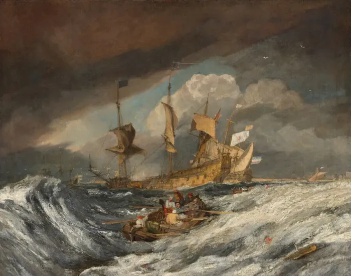 Framed Print : Boats Carrying Out Anchors to the Dutch Men of War, c. 1804. Creator: JMW Turner Framed Print : Boats Carrying Out Anchors to the Dutch Men of War, c. 1804. Creator: JMW Turner