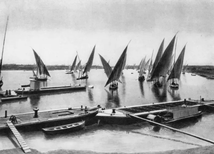 Framed Print : Boats on the Nile, Cairo, Egypt, c1920s Framed Print : Boats on the Nile, Cairo, Egypt, c1920s