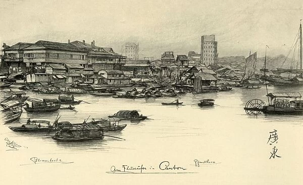 Boats on the Pearl River, Canton, China, 1898. Creator: Christian Wilhelm Allers
