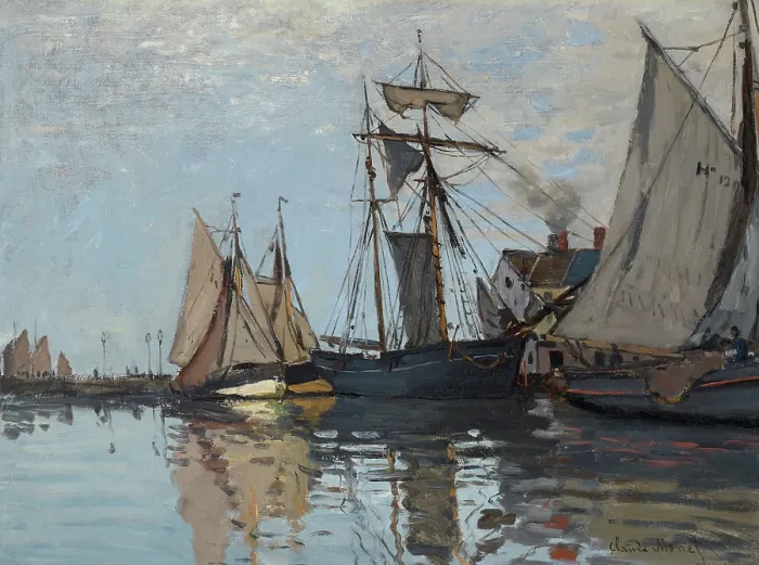Framed Print : Boats in the port of Honfleur, 1866. Creator: Monet, Claude (1840-1926) Framed Print : Boats in the port of Honfleur, 1866. Creator: Monet, Claude (1840-1926)