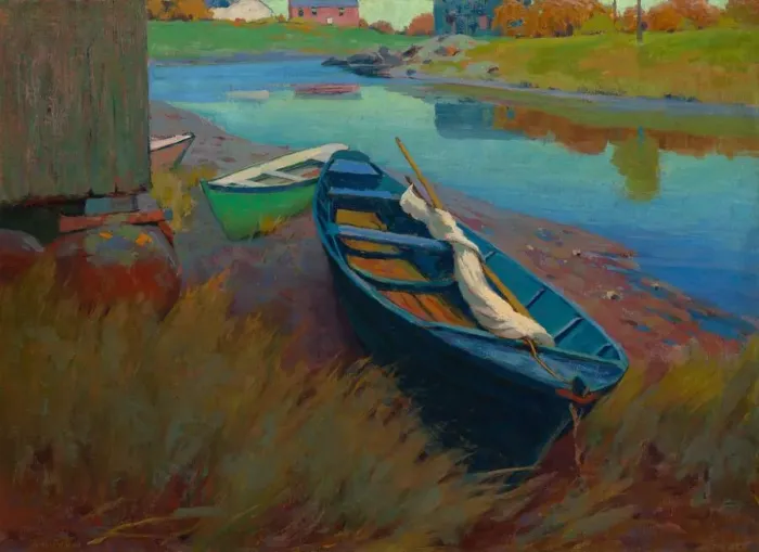 Framed Print : Boats at Rest, c. 1895. Creator: Arthur Wesley Dow Framed Print : Boats at Rest, c. 1895. Creator: Arthur Wesley Dow
