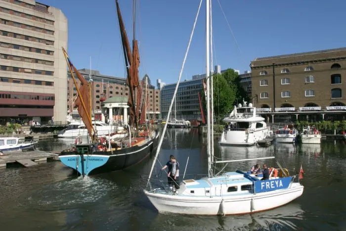 Framed Print : Boats in St Katherines Dock, London Framed Print : Boats in St Katherines Dock, London