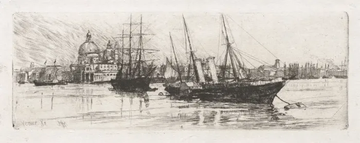 Framed Print : Two Boats, Venice, 1880. Creator: Otto H. Bacher (American, 1856-1909) Framed Print : Two Boats, Venice, 1880. Creator: Otto H. Bacher (American, 1856-1909)