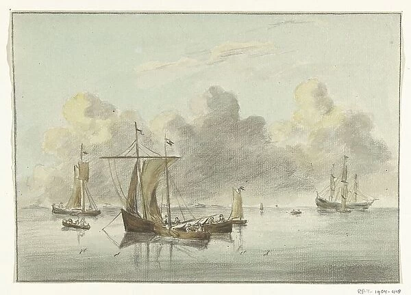 Boats in still water, 1775-1833. Creator: Jean Bernard