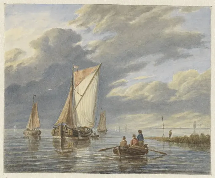 Framed Print : Boats on the water, 1849-1917. Creator: Matthijs Maris Framed Print : Boats on the water, 1849-1917. Creator: Matthijs Maris