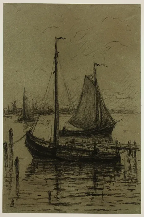 Framed Print : Boats on the Zuiderzee, between 1860 and 1924. Creator: Carel Nicolaas Storm Framed Print : Boats on the Zuiderzee, between 1860 and 1924. Creator: Carel Nicolaas Storm