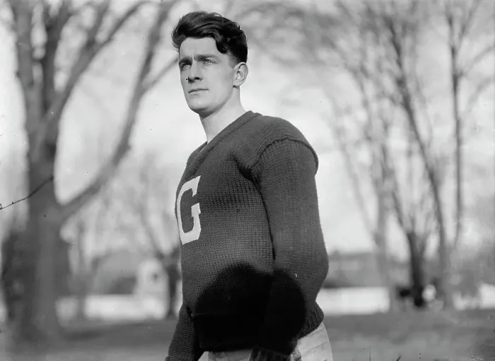 Framed Print : Bob Ellen, Champion Hurdler, Georgetown University, 1911. Creator: Harris & Ewing. Bob Ellen, Champion Hurdler, Georgetown University, 1911. Creator: Harris & Ewing
