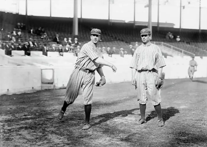 Framed Print : Bob Fisher & George Cutshaw, Brooklyn NL, at the Polo Grounds, NY (baseball), 1912. Creator: Bain News Service Framed Print : Bob Fisher & George Cutshaw, Brooklyn NL, at the Polo Grounds, NY (baseball), 1912. Creator: Bain News Service