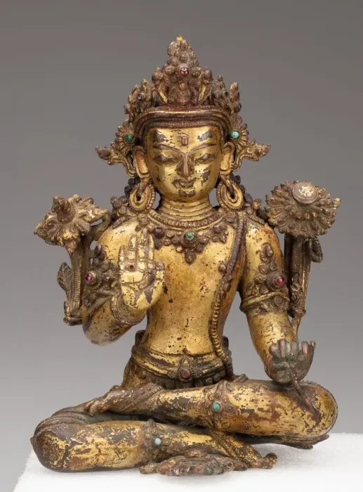 Framed Print : Bodhisattva Avalokiteshvara Seated with Hand in Gesture of Reassurance (Abhayamudra) Framed Print : Bodhisattva Avalokiteshvara Seated with Hand in Gesture of Reassurance (Abhayamudra)