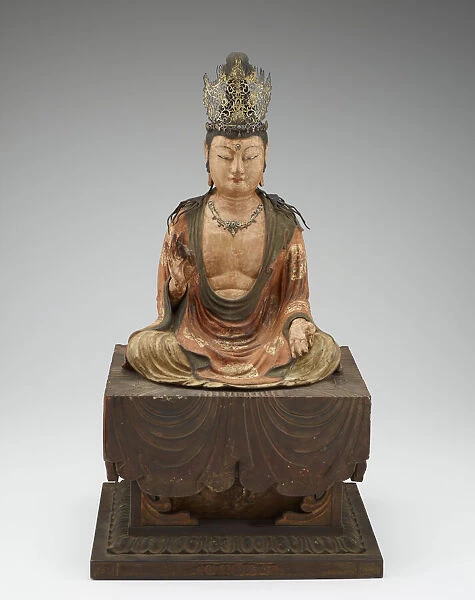 Bodhisattva, Kamakura period, 13th century; detached throne, modern. Creator: Unknown