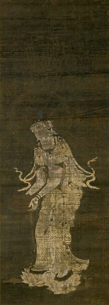 The Bodhisattva Kannon, from the triptych Approach of the Amida Trinity, Kamakura Period