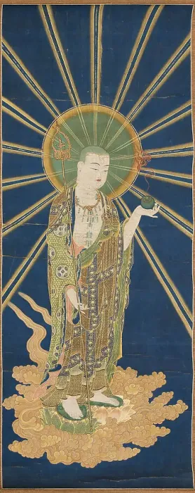 Framed Print : Bodhisattva Ksitigarbha, 18th century. Creator: Anonymous Framed Print : Bodhisattva Ksitigarbha, 18th century. Creator: Anonymous