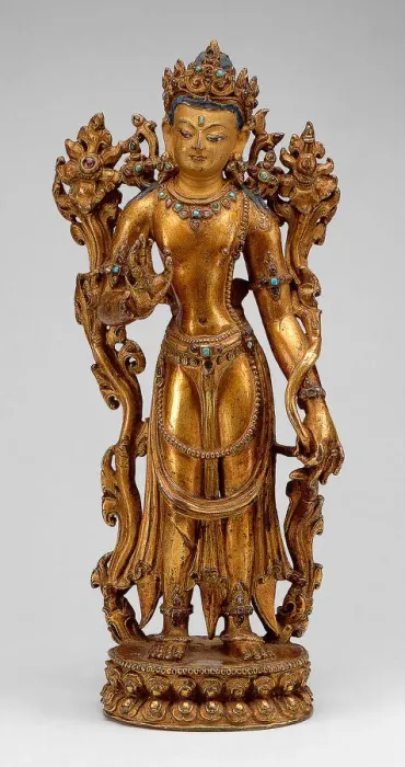Framed Print : Bodhisattva Maitreya with Fear-Not Gesture (Abhayamudra), 15th century. Creator: Unknown Framed Print : Bodhisattva Maitreya with Fear-Not Gesture (Abhayamudra), 15th century. Creator: Unknown